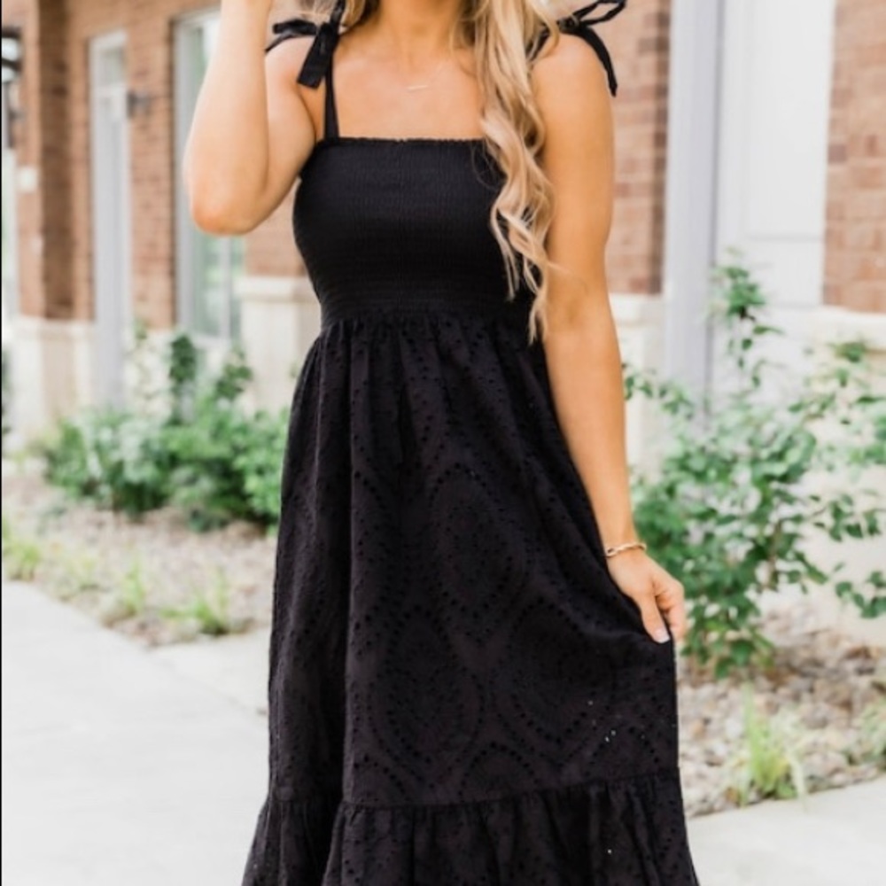 Black Eyelet Summer Dress - NWT